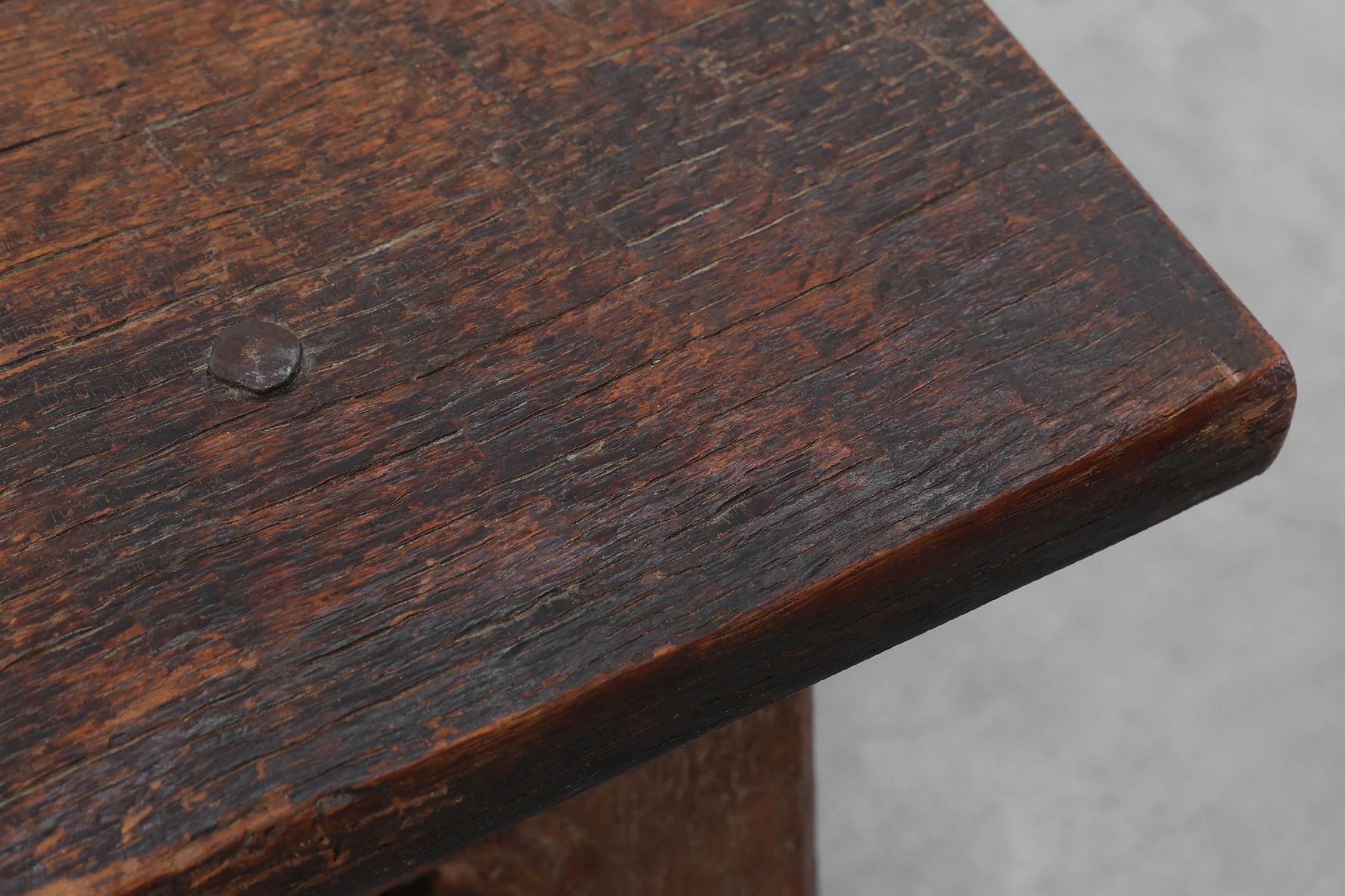 Mid 19th Century French carved wooden low stool in Gothic stylethumbnail